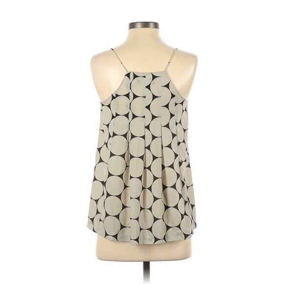 Madewell Circle Dot Pleated Cami Womens Blouse Tan Size 0 - Picture 12 of 13